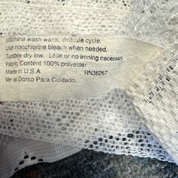 Vintage Sheer Lace Curtain Panel 2 Piece Set Floral Romantic Cottagecore USA - Picture 10 of 10